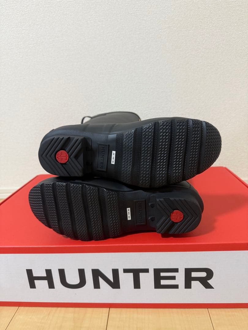 【新品・未使用】HUNTER ブラック 長靴 バックル付き UK6 25cm