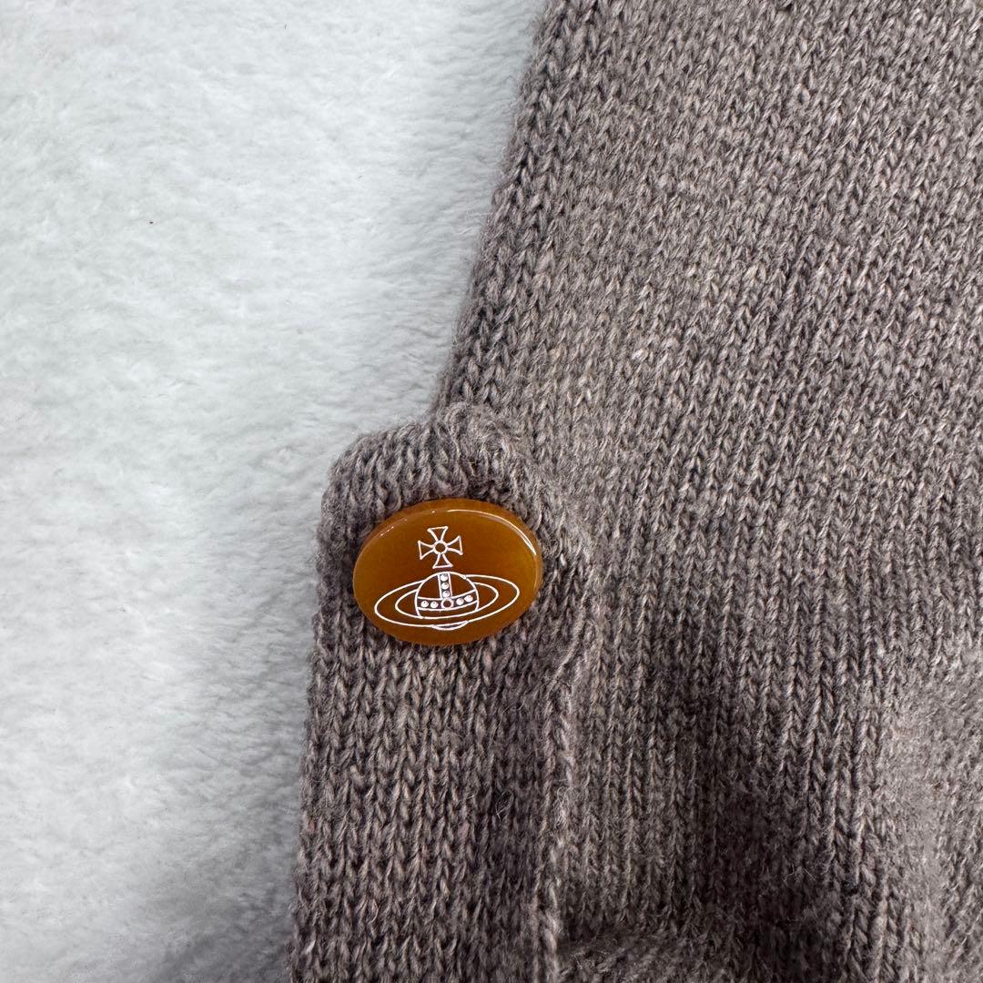 希少 ヴィヴィアンウエストウッド オーブ 刺繍 ニット ブラウン ボタン 茶色