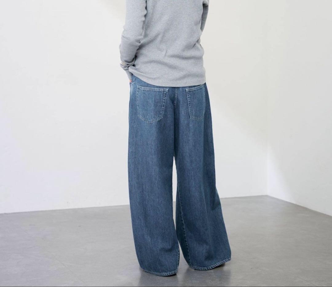 タイムセール　FRAMeWORK バレルフォルムデニムパンツ　ブルー　40