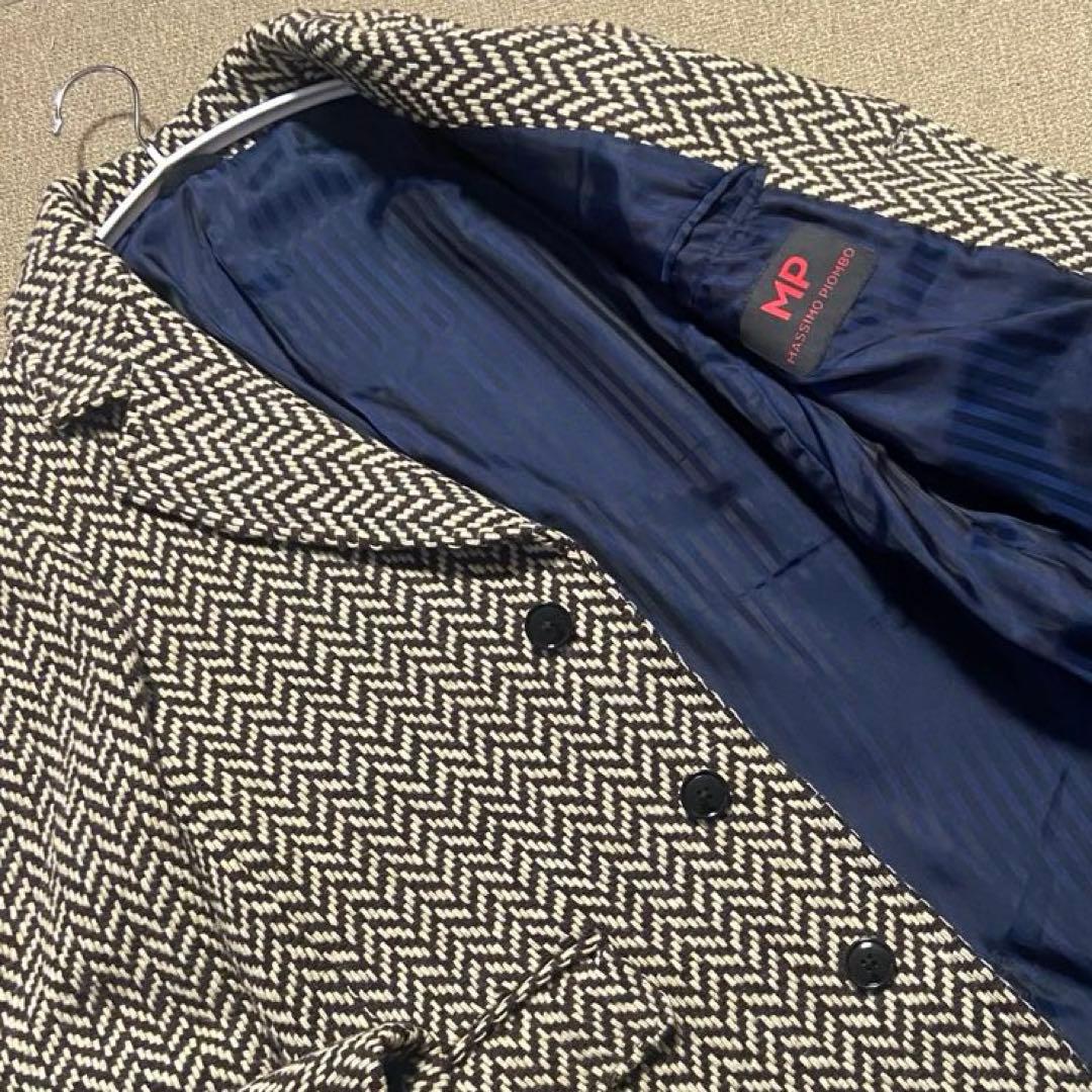 MASSIMO PIOMBO マッシモピオンボ ヘリンボーン ロングコートM相当