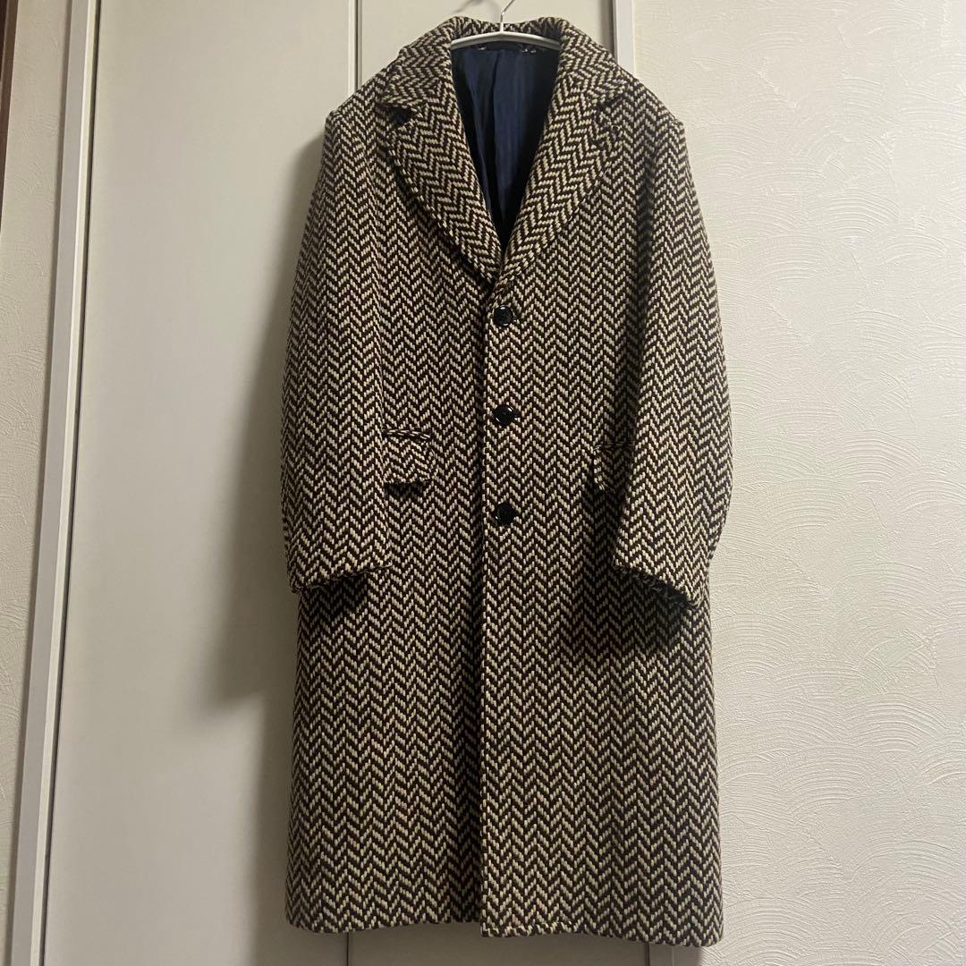 MASSIMO PIOMBO マッシモピオンボ ヘリンボーン ロングコートM相当
