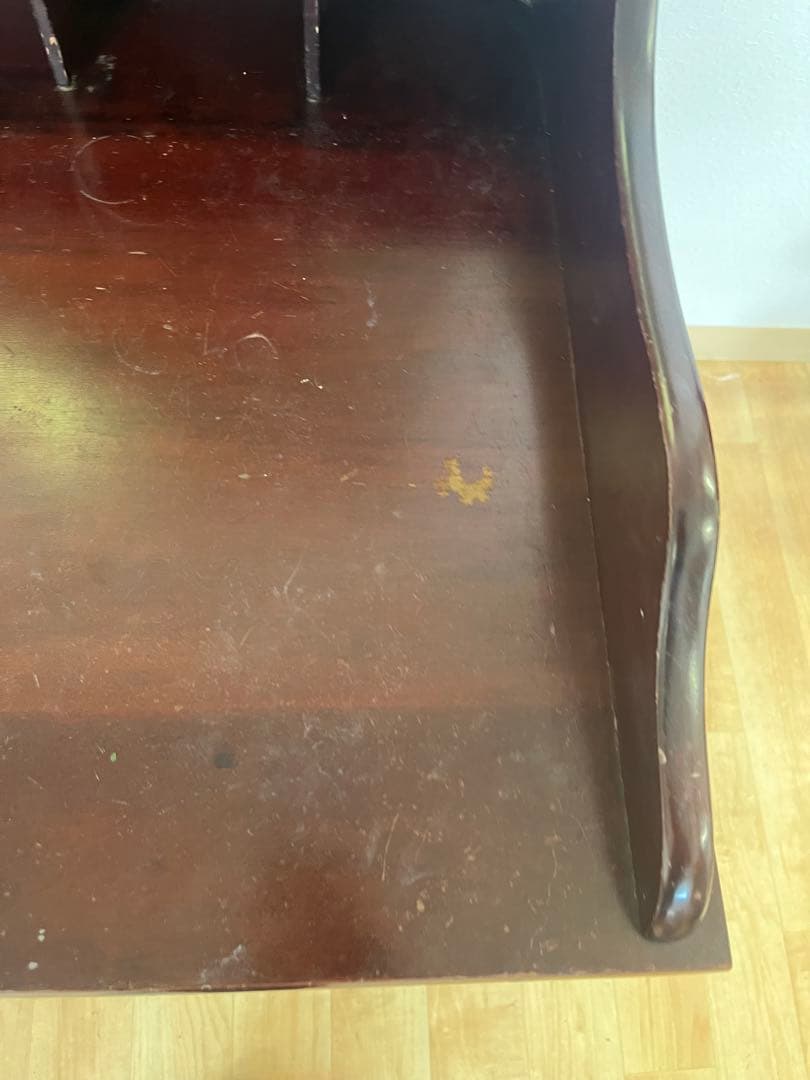 ヴィンテージ　ダークレッド 木製ドレッサー　鏡台　椅子なし　アンティーク