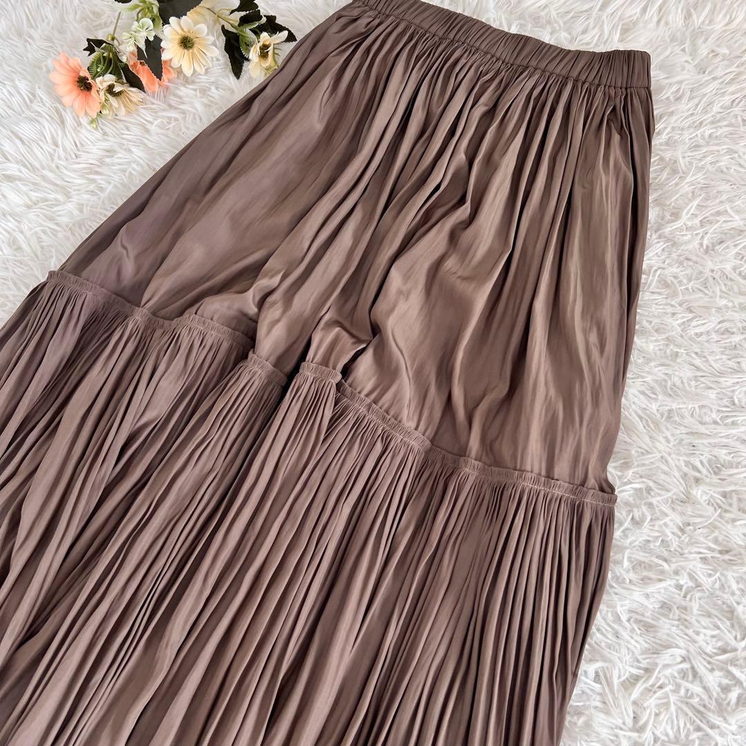 ドゥーズィエムクラス Gather Maxi ギャザー フレア ロング スカート