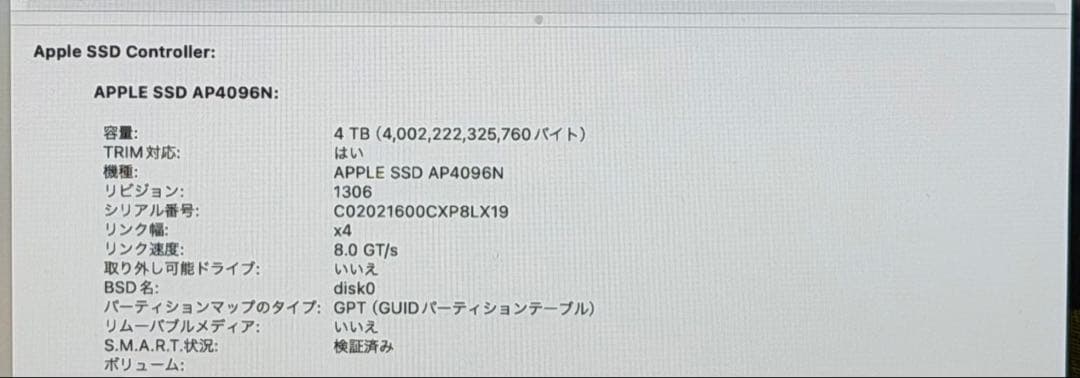 MacBook本体 Apple MacBook Pro2020 32GB 4TB SSD