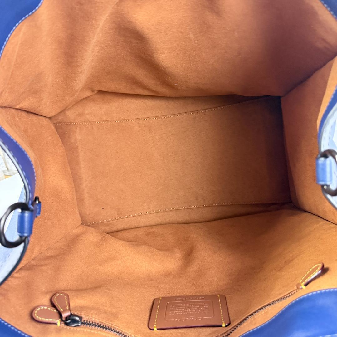 美品 COACH コーチ 2WAY フィールド トートバッグ40 ブルー