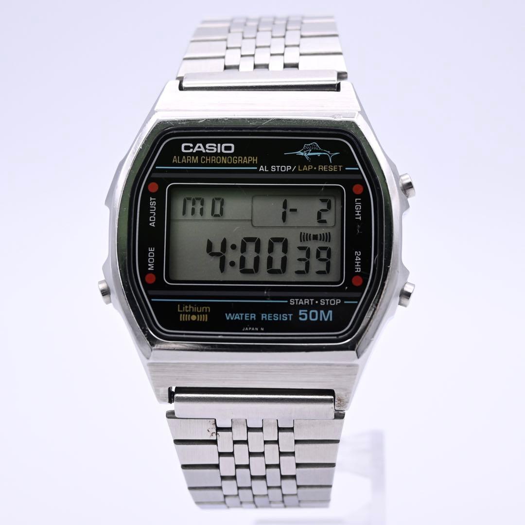 CASIO W-36 カジキ デジタル 腕時計 シルバー 新品電池 稼働品