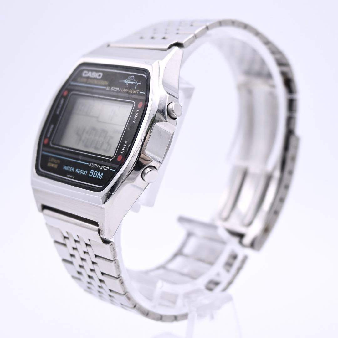 CASIO W-36 カジキ デジタル 腕時計 シルバー 新品電池 稼働品