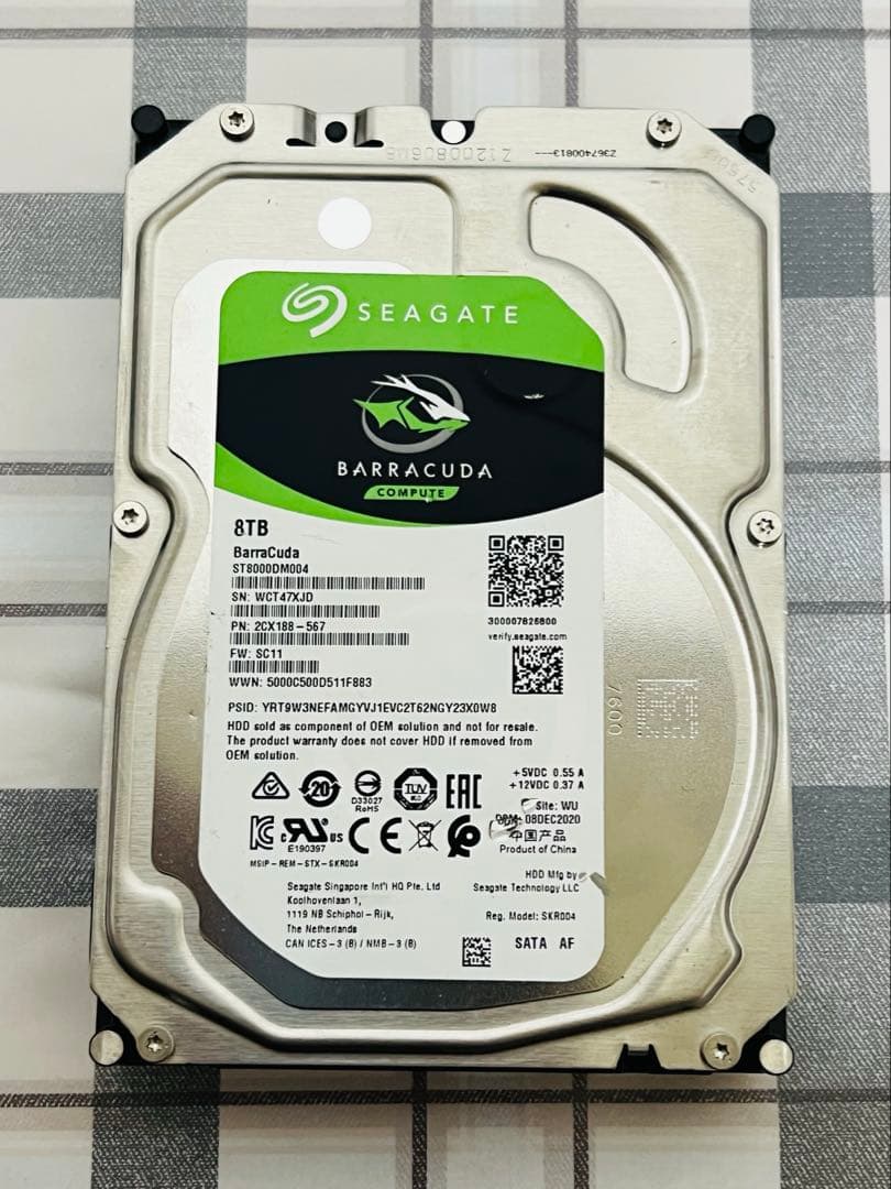動作確認済 8TB HDD 6台セット 48TB