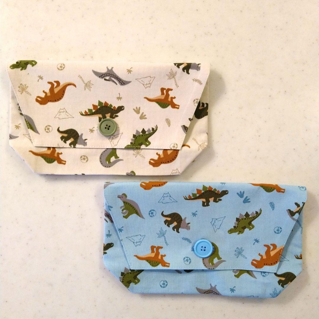 No.2225　お弁当袋(ボタン付き)、巾着袋(片ひも)、ランチマット　3点×4