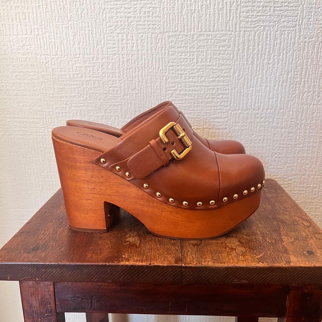 【新品未使用】Chloe JEANNETTEウェッジクロッグ　38サイズ
