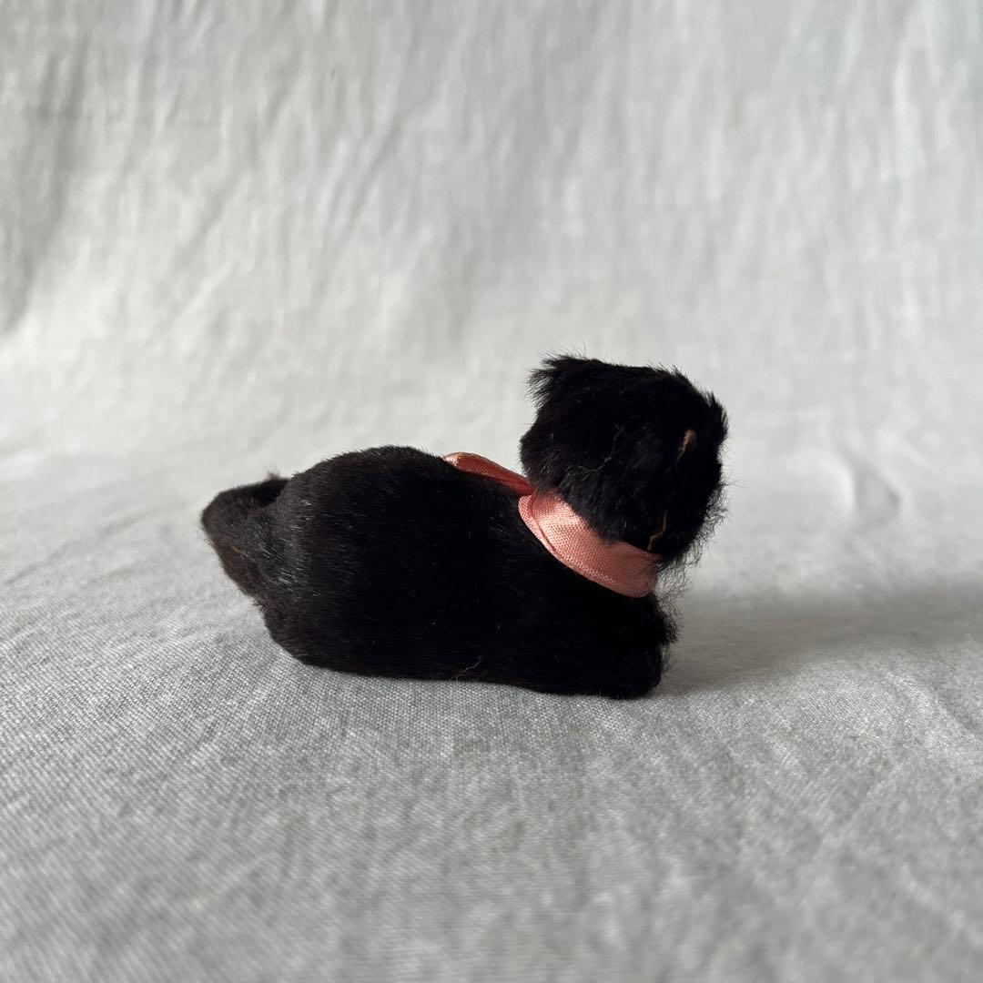 アンティーク　ドイツ　黒ねこ　リアルファー
