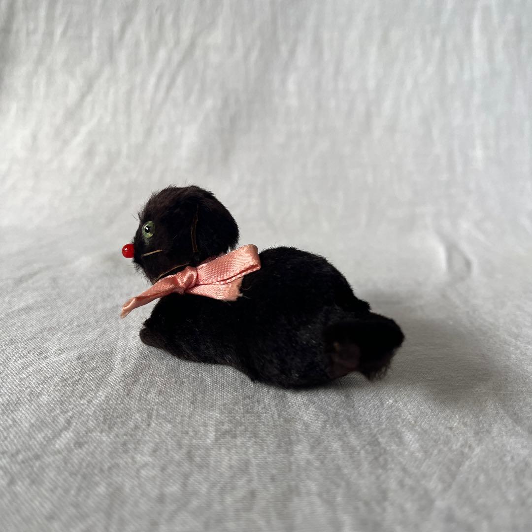 アンティーク　ドイツ　黒ねこ　リアルファー