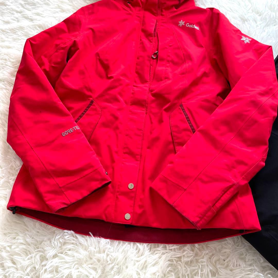 現行タグ/上位モデル/GOLDWIN GORE-TEXスキーウェア上下 赤黒 S