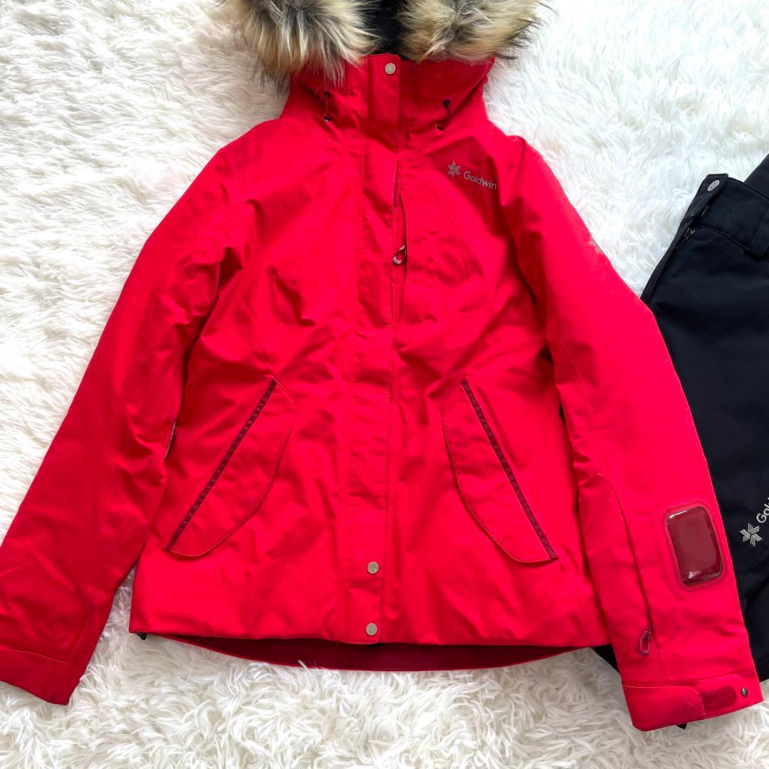 現行タグ/上位モデル/GOLDWIN GORE-TEXスキーウェア上下 赤黒 S