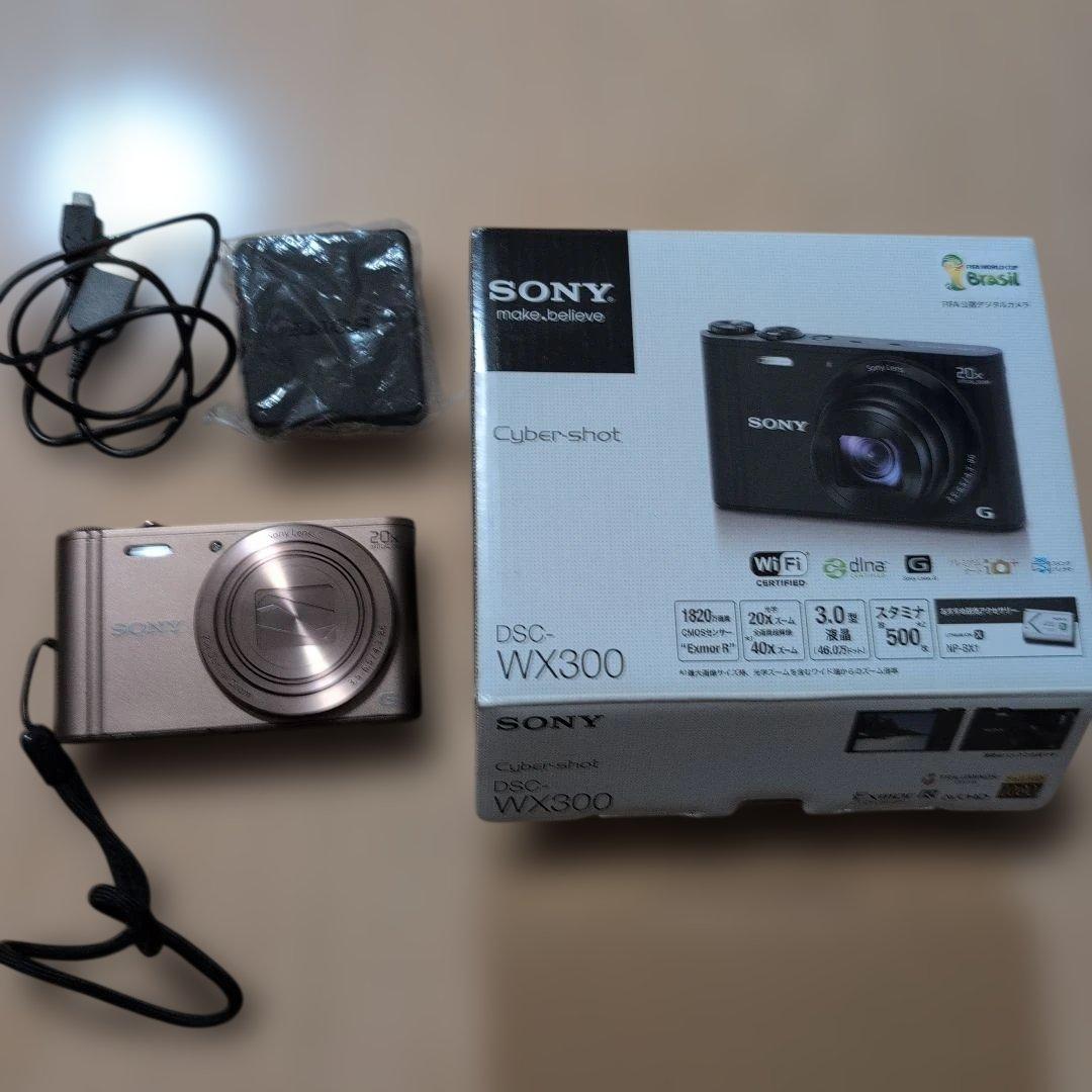 【美品】SONY DSC-WX300 デジタルカメラ WiFi機能付　ブラウン