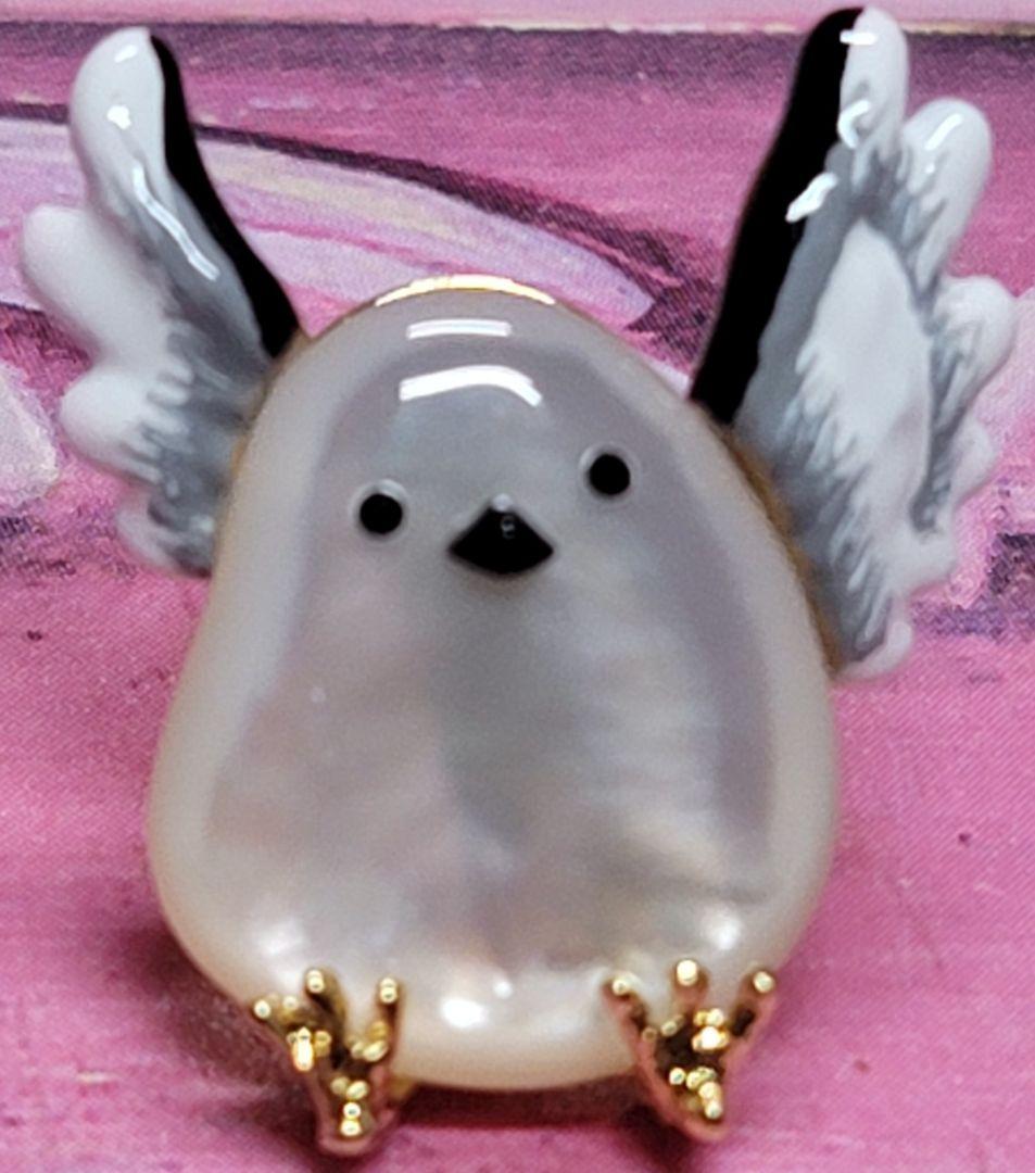 新品　ヴァンドームブティック　シマエナガ　ピンブローチ