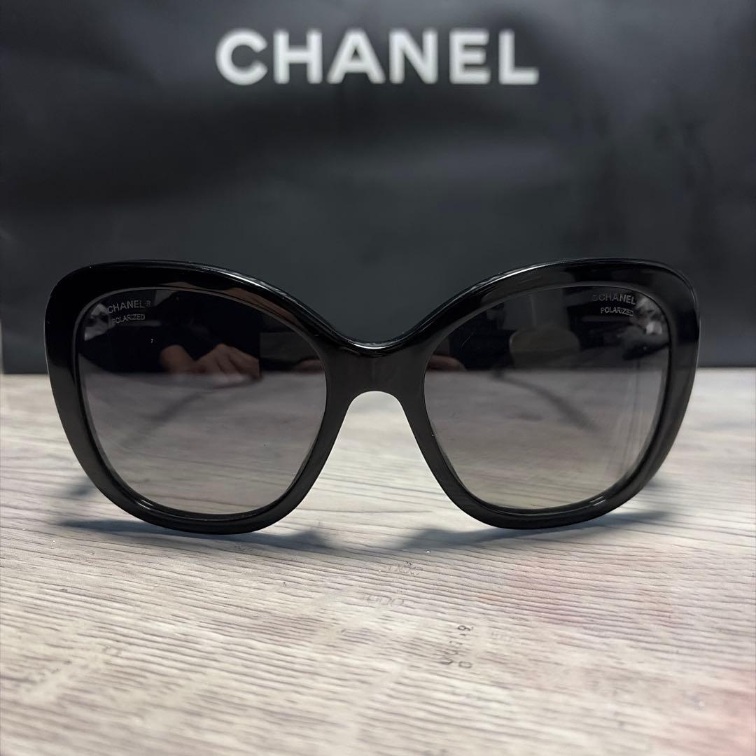 CHANEL ブラック キャットアイ サングラス シャネル 眼鏡