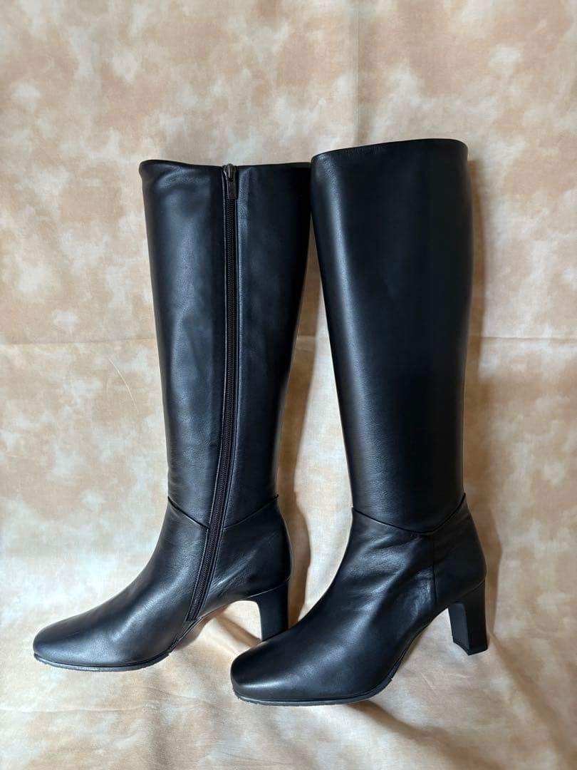 ブラックレザー ロングブーツ Modeet Jacobo DICI売り尽くし