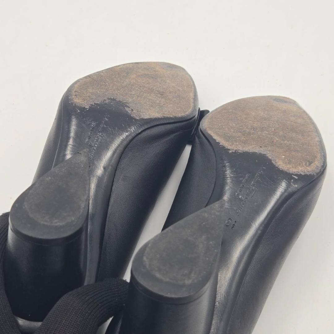 美品 Ferragamo フェラガモ パンプス 6 1/2C ヴァラリボン 黒