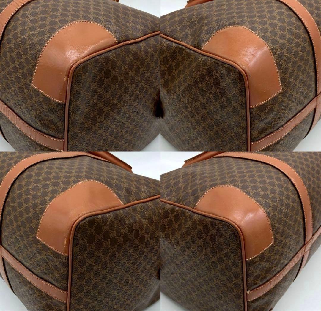 CELINE】ボストンバッグ　旅行鞄　マカダム柄　PVC ダークブラウン