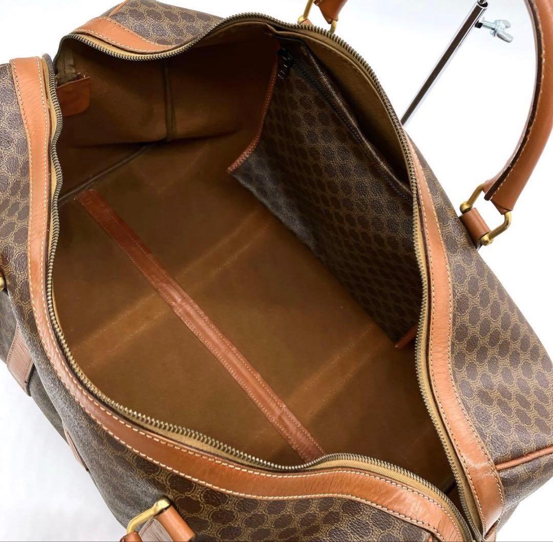 CELINE】ボストンバッグ　旅行鞄　マカダム柄　PVC ダークブラウン