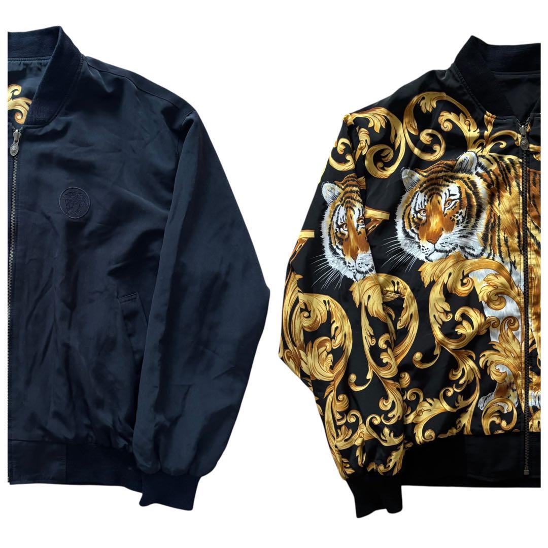 VERSACE リバーシブルサテンボンバージャケット　A005