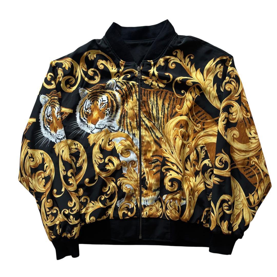 VERSACE リバーシブルサテンボンバージャケット　A005