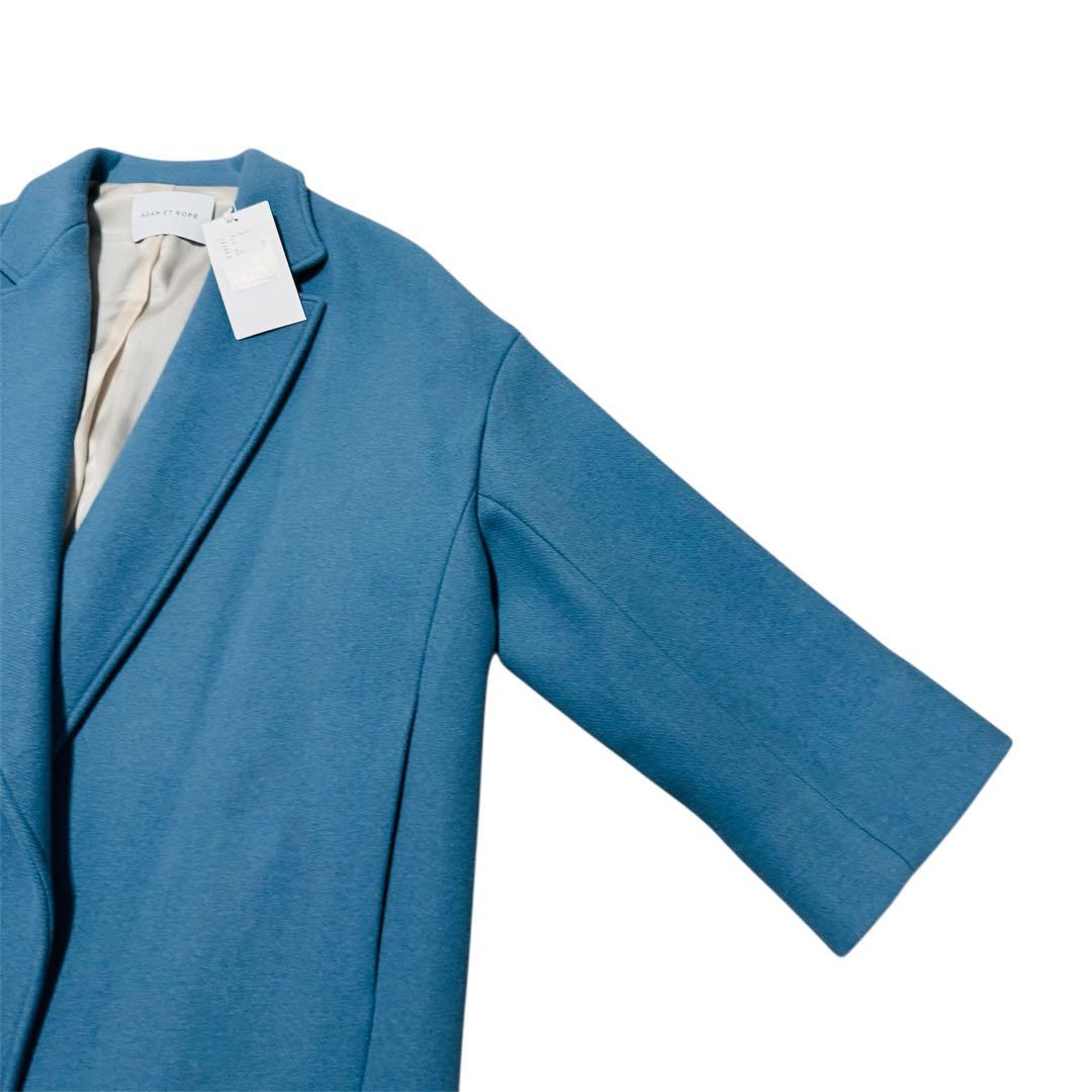 定価46,200円ADAM ET ROPE ダブルメルトンコート ブルー 未使用
