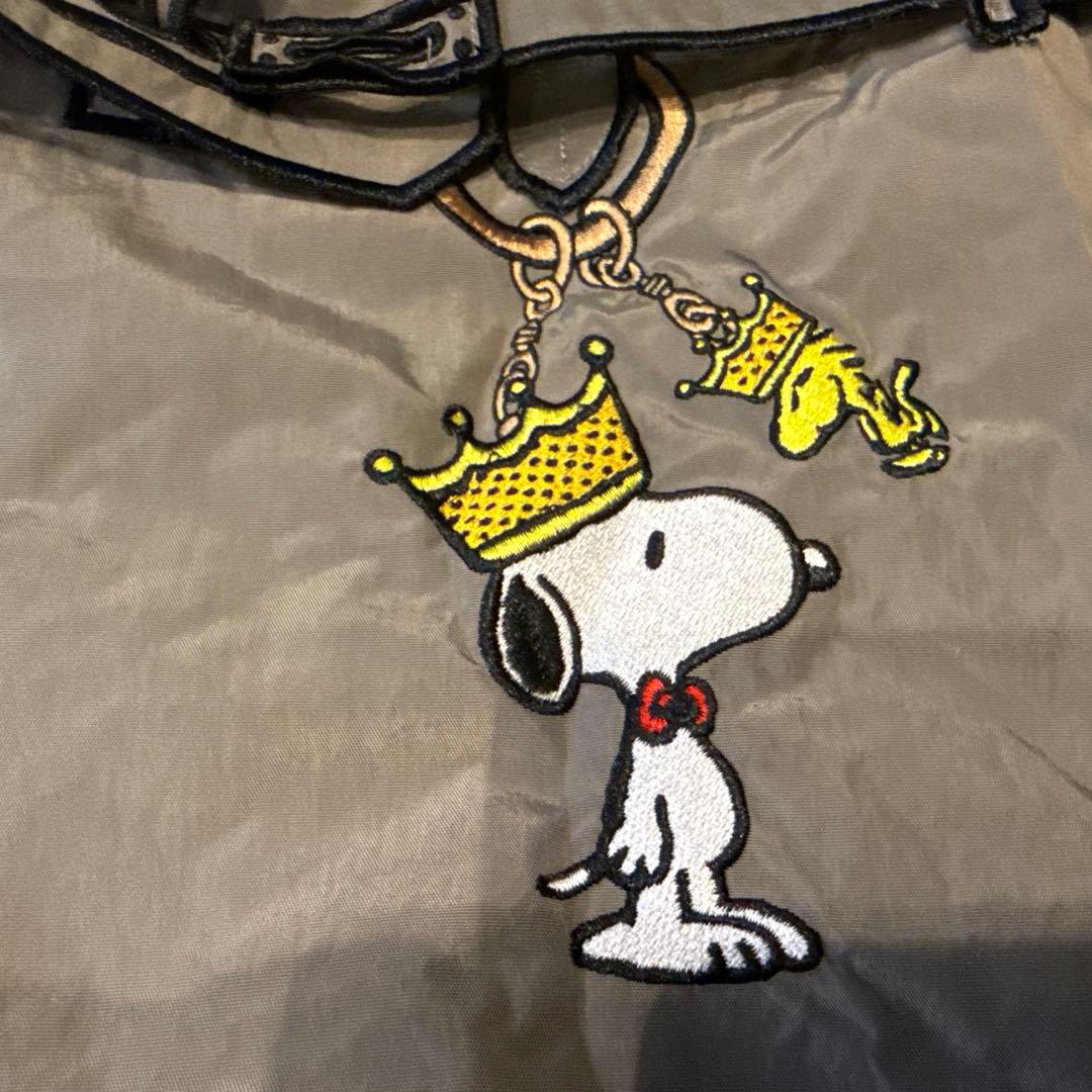 ラクゼットスヌーピー刺繍トートバッグＬグレー新品