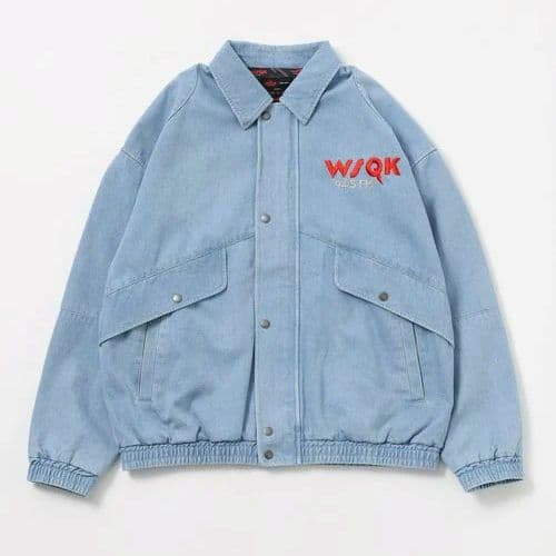 М　STRANGER THINGS 　コラボデニムブルゾン　ライトブルー