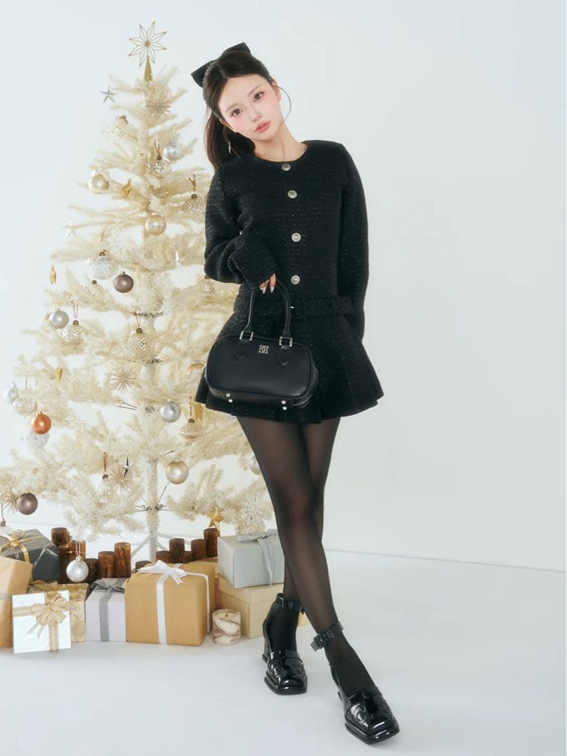 ★新品★Free-Lサイズ★Darich ボックスプリーツツイードミニワンピース