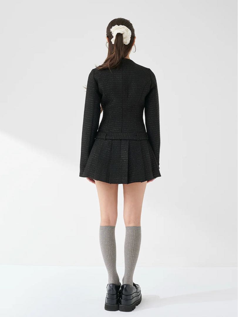 ★新品★Free-Lサイズ★Darich ボックスプリーツツイードミニワンピース