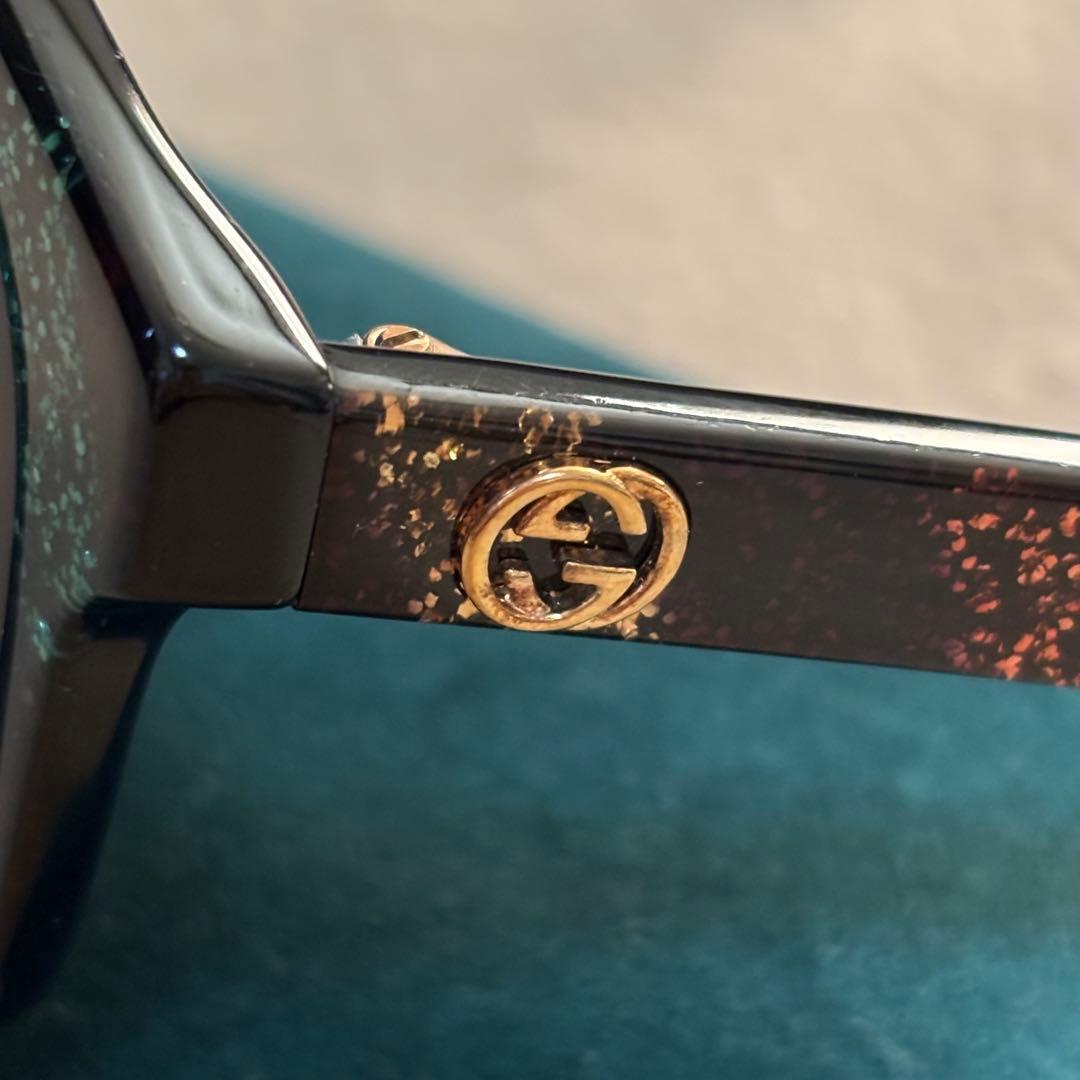 【新品未使用】GUCCI ブラック グリッター ラメ サングラス スクエア