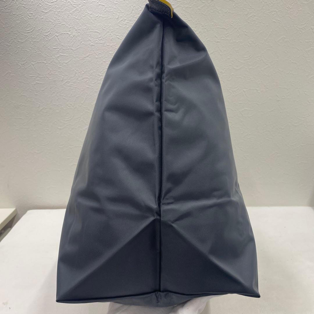 ●636 良品 LONGCHAMP ロンシャン ボストンバッグ グレー 馬 刺繍