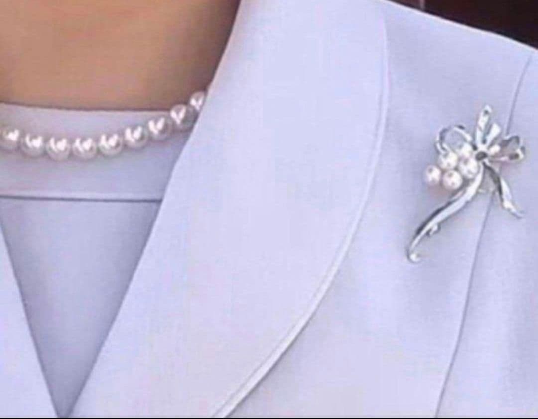 【未使用級 最高級】ミキモト ブローチ パール リボン 愛子様 ご着用 箱付き