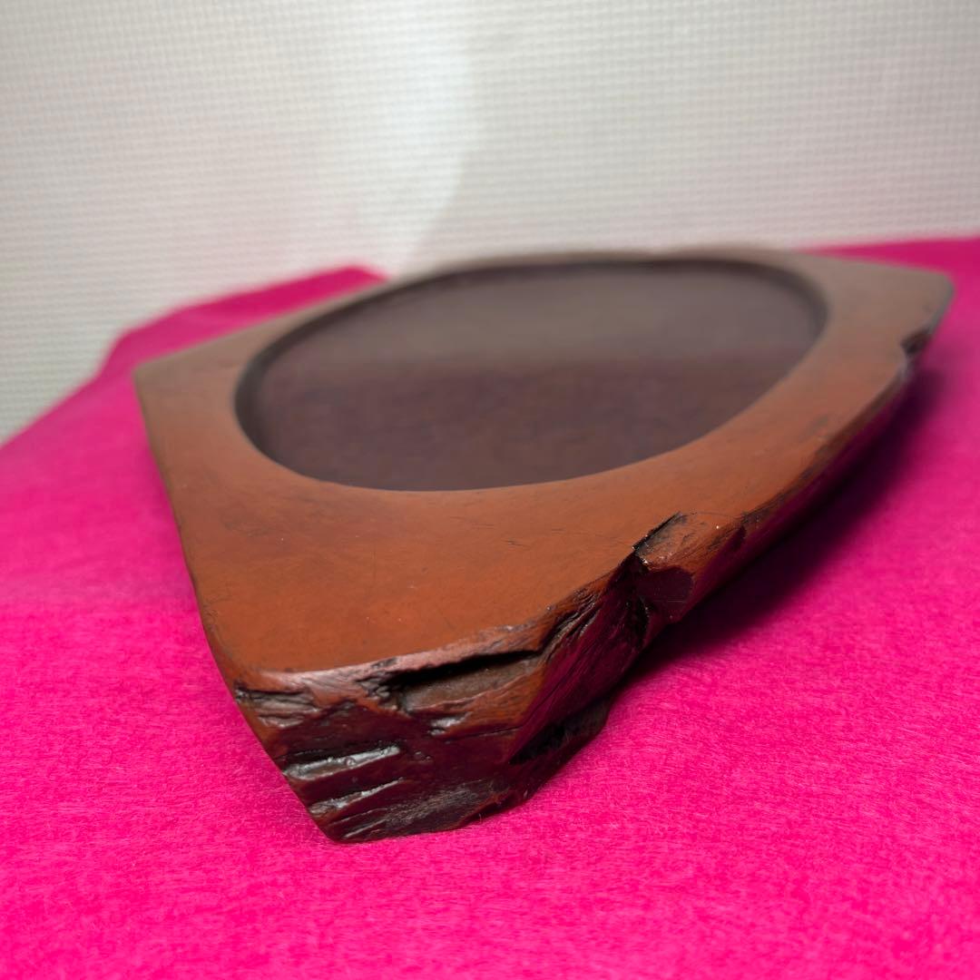 ⭕️岩手県　紫雲石硯　佐藤鉄三郎作　古い　8寸の大型天然硯