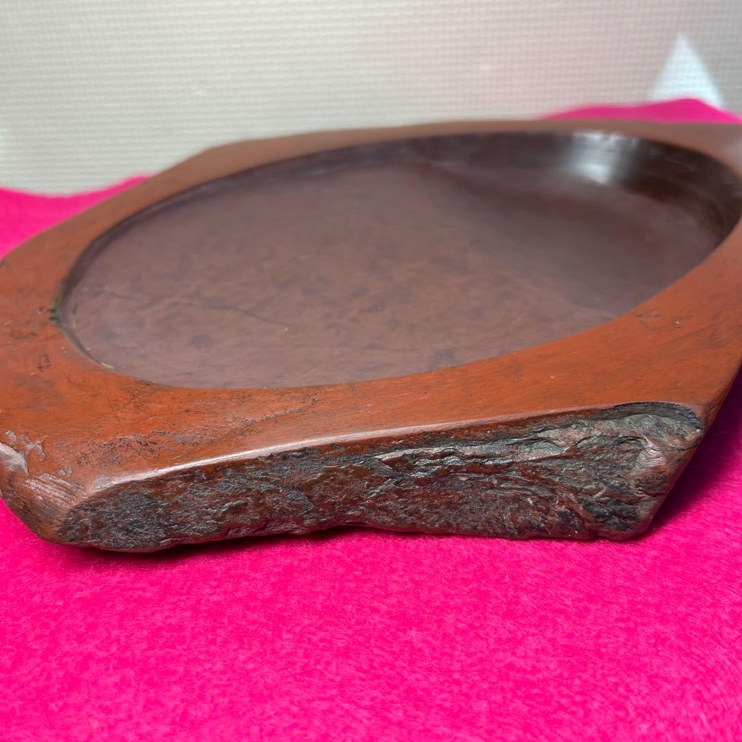 ⭕️岩手県　紫雲石硯　佐藤鉄三郎作　古い　8寸の大型天然硯