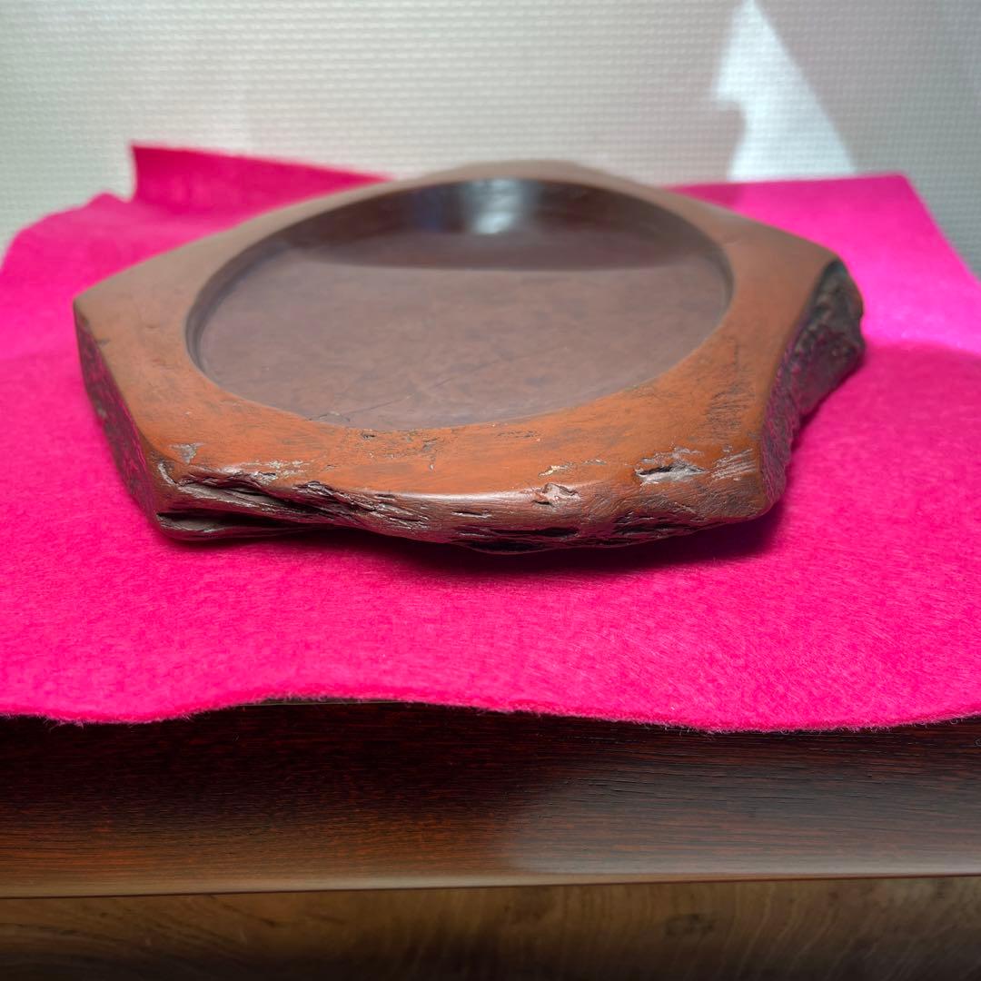 ⭕️岩手県　紫雲石硯　佐藤鉄三郎作　古い　8寸の大型天然硯