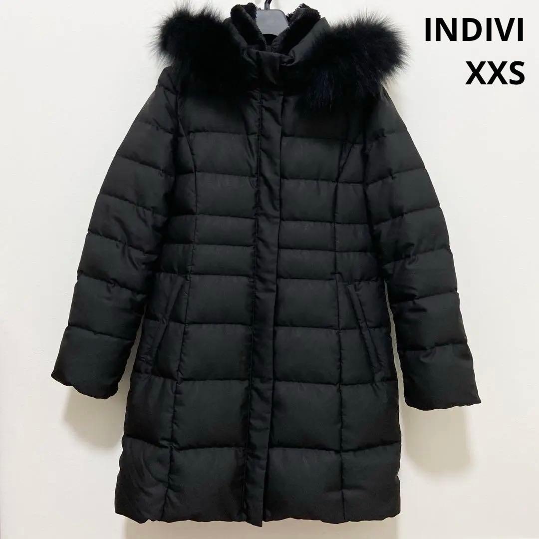 INDIVI ブラック ロングダウンジャケット　XXS