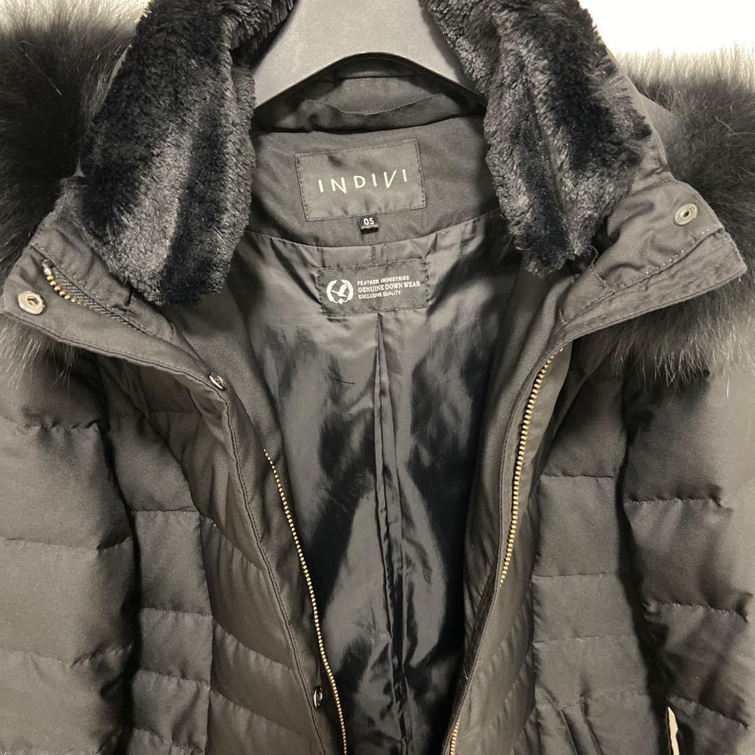 INDIVI ブラック ロングダウンジャケット　XXS