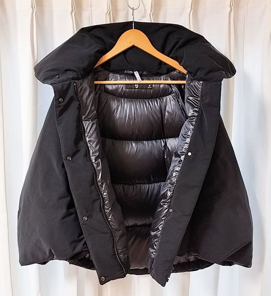 【美品】ユニクロ+J ハイブリッドダウンジャケット ブラック サイズM