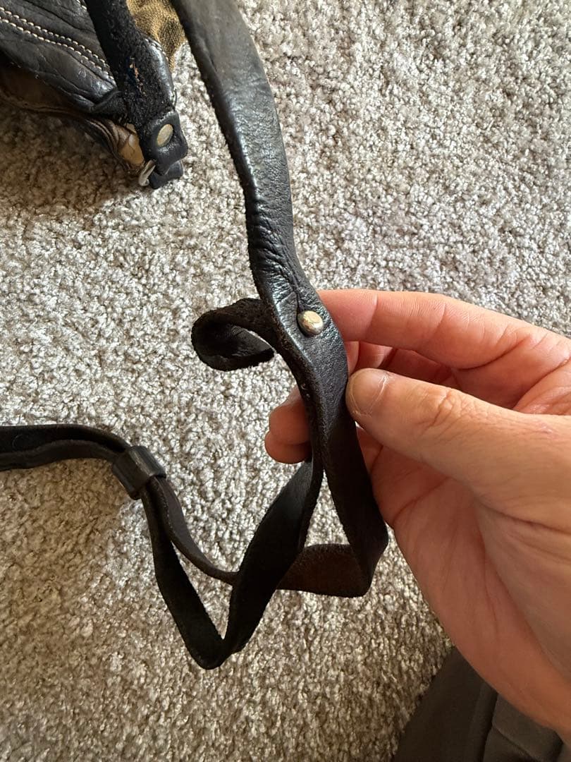 Delle Cose 激レア レザー切替　ミリタリーショルダーバッグ