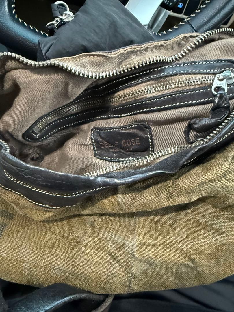 Delle Cose 激レア レザー切替　ミリタリーショルダーバッグ