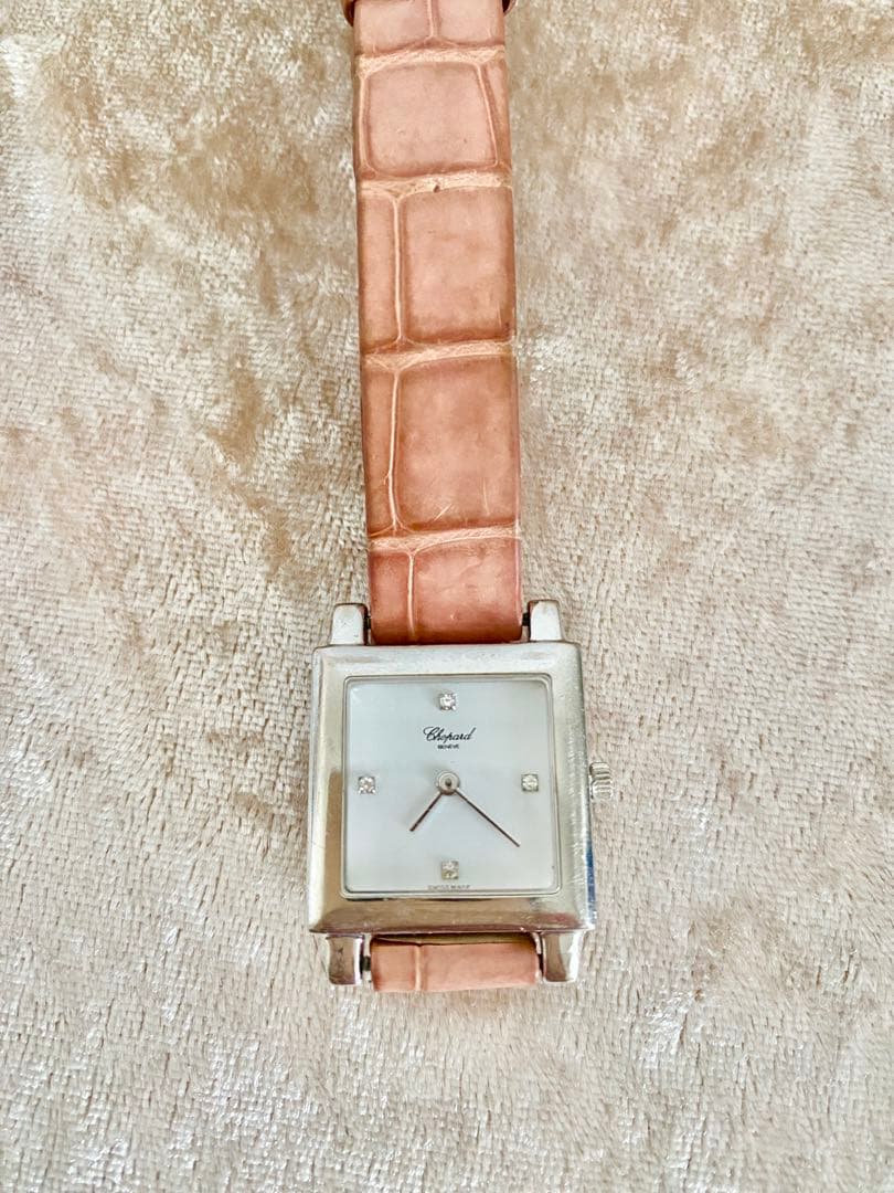 【中古品】Chopard スクエアフェイス 時計 ピンク