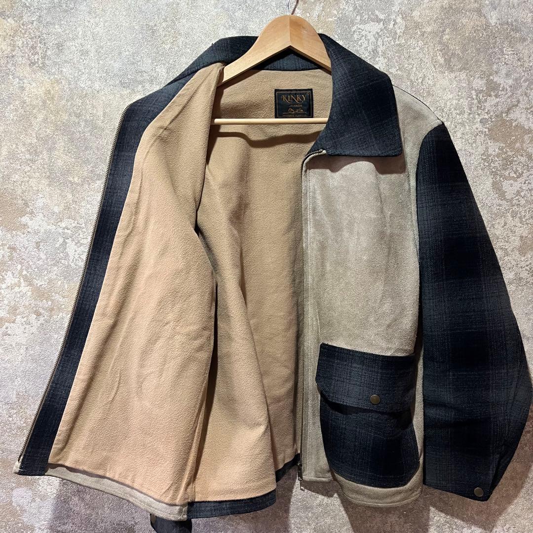 KINKY JEANS HYSTERICGLAMOUR レザー切り替えジャケット