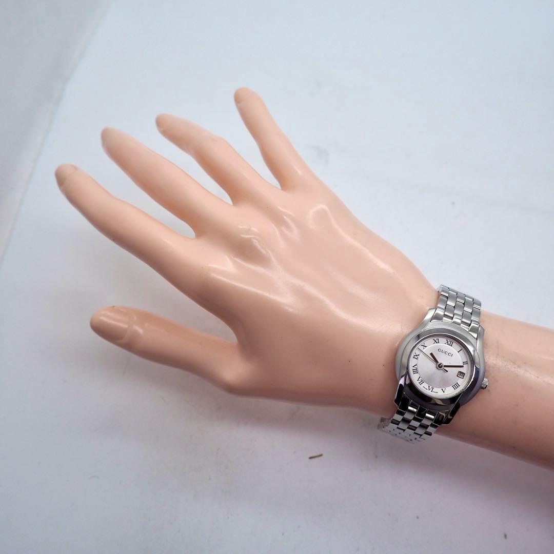314 稼働 GUCCI 時計　レディース 5500L シルバー デイト　ローマ