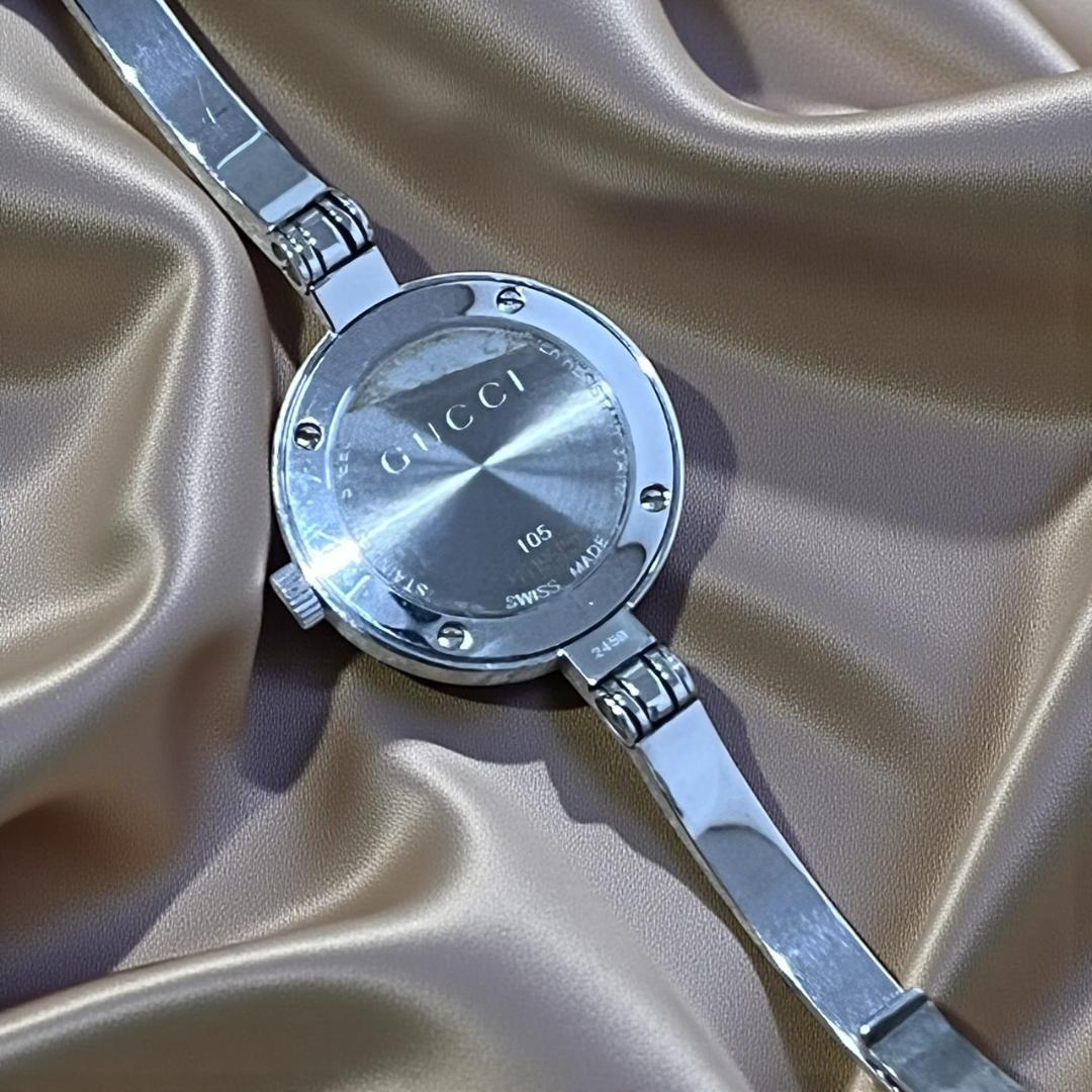 【不動品】GUCCI 腕時計　105　バングルウォッチ　ガーネットベゼル
