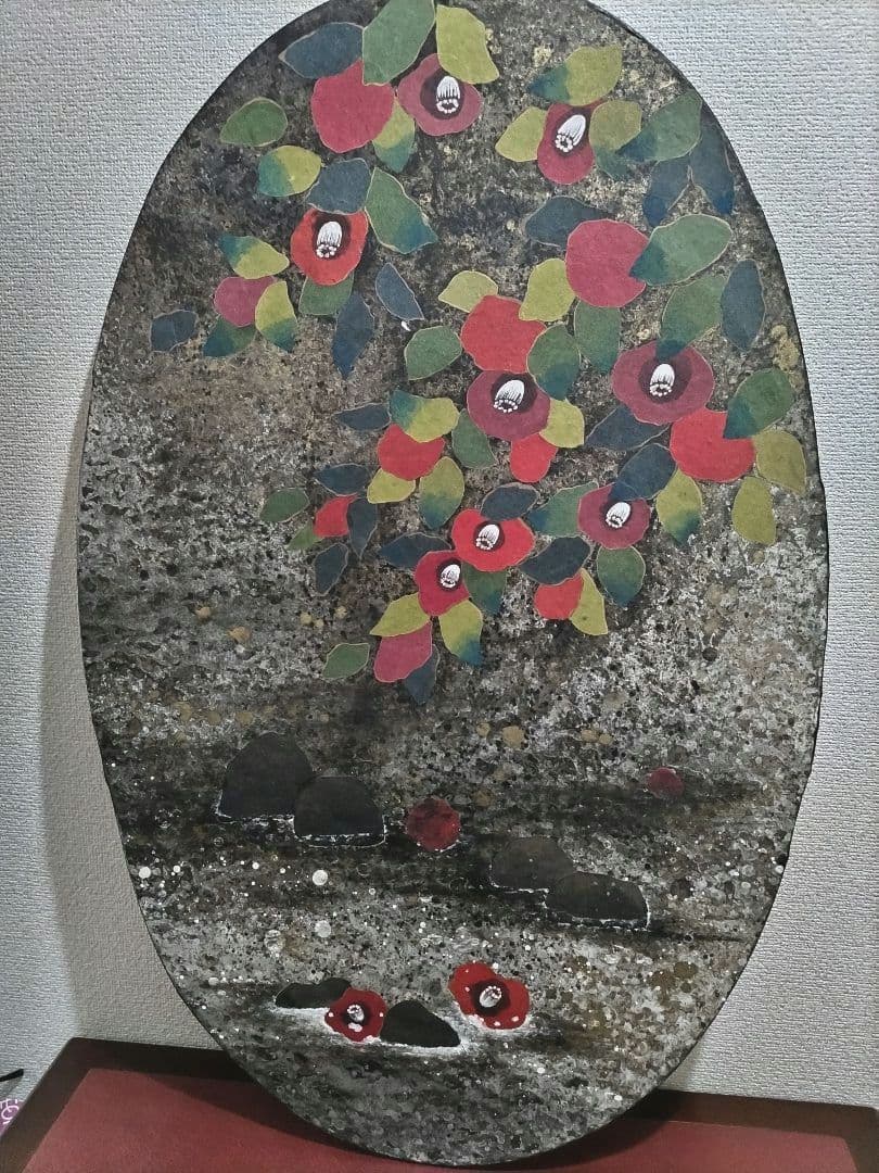 yuu 和紙張子人形作家岩井小夜子 壁掛け「寒椿」