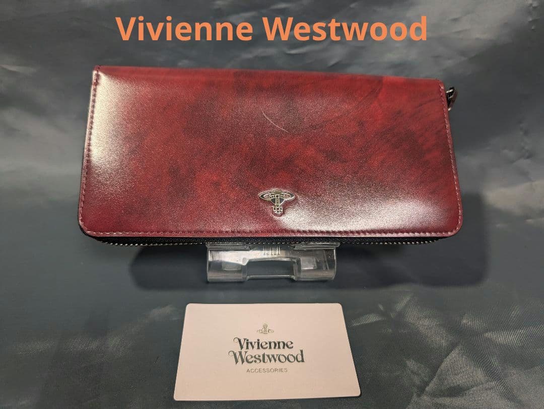 新品未使用Vivienne Westwoodラウンドファスナーバーガンディ長財布