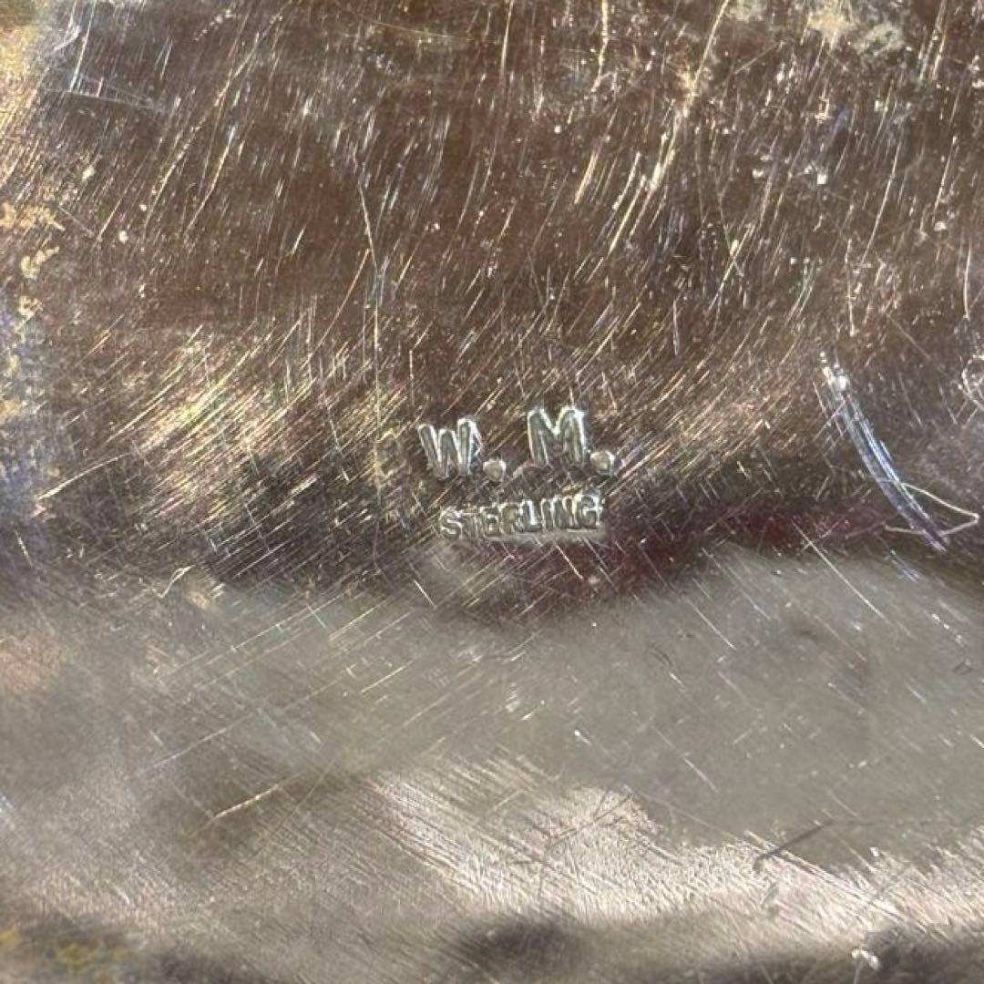 ビンテージ　インディアンジュエリー　バックル　シルバー　コーラル　スターリング